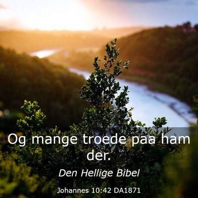 Picture 03 - Johannes 10:42 DA1871 - Og mange troede paa ham - Bible Verse Picture