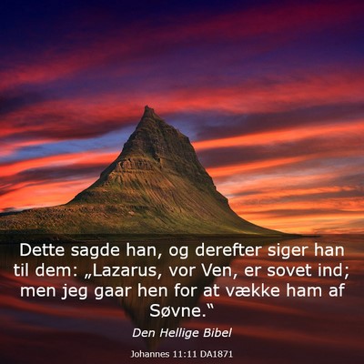 Picture 03 - Johannes 11:11 DA1871 - Dette sagde han, og derefter siger han til dem: - Bible Verse Picture