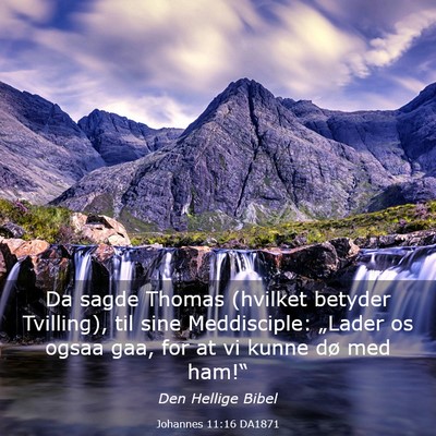 Picture 03 - Johannes 11:16 DA1871 - Da sagde Thomas (hvilket betyder Tvilling), til - Bible Verse Picture