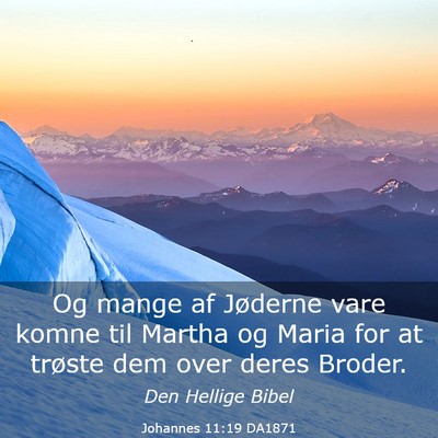 Picture 03 - Johannes 11:19 DA1871 - Og mange af Jøderne vare komne til Martha og - Bible Verse Picture