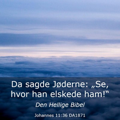 Picture 03 - Johannes 11:36 DA1871 - Da sagde Jøderne: „Se, hvor han elskede - Bible Verse Picture