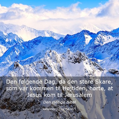 Picture 03 - Johannes 12:12 DA1871 - Den følgende Dag, da den store Skare, som var - Bible Verse Picture