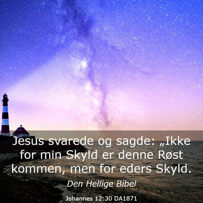 Picture 03 - Johannes 12:30 DA1871 - Jesus svarede og sagde: „Ikke for min Skyld er - Bible Verse Picture