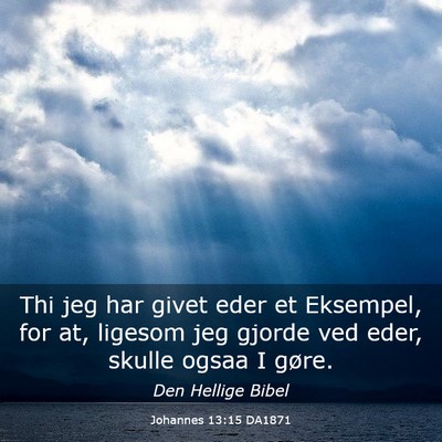 Picture 03 - Johannes 13:15 DA1871 - Thi jeg har givet eder et Eksempel, for at, - Bible Verse Picture