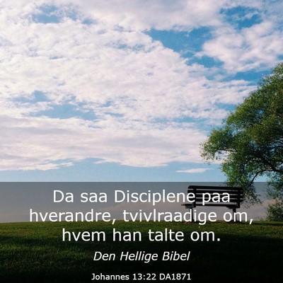 Picture 03 - Johannes 13:22 DA1871 - Da saa Disciplene paa hverandre, tvivlraadige om, - Bible Verse Picture