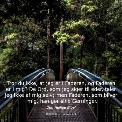 Picture 03 - Johannes 14:10 DA1871 - Tror du ikke, at jeg er i Faderen, og Faderen er - Bible Verse Picture