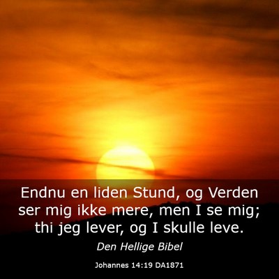Picture 03 - Johannes 14:19 DA1871 - Endnu en liden Stund, og Verden ser mig ikke - Bible Verse Picture