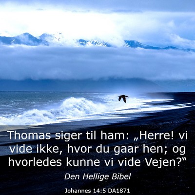 Picture 03 - Johannes 14:5 DA1871 - Thomas siger til ham: „Herre! vi vide ikke, - Bible Verse Picture