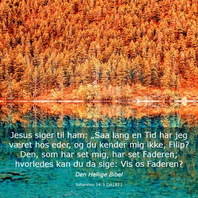 Picture 03 - Johannes 14:9 DA1871 - Jesus siger til ham: „Saa lang en Tid har jeg - Bible Verse Picture