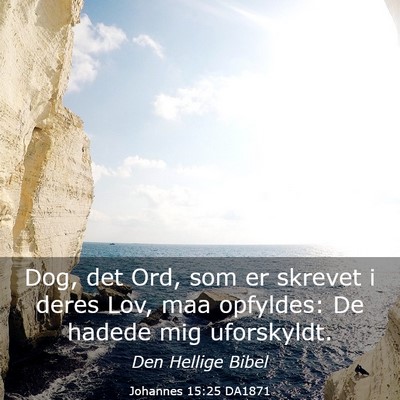 Picture 03 - Johannes 15:25 DA1871 - Dog, det Ord, som er skrevet i deres Lov, maa - Bible Verse Picture