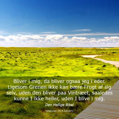 Picture 03 - Johannes 15:4 DA1871 - Bliver i mig, da bliver ogsaa jeg i eder. Ligesom - Bible Verse Picture