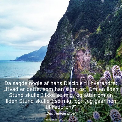 Picture 03 - Johannes 16:17 DA1871 - Da sagde nogle af hans Disciple til hverandre: - Bible Verse Picture