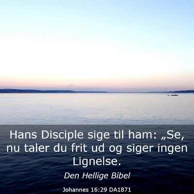 Picture 03 - Johannes 16:29 DA1871 - Hans Disciple sige til ham: „Se, nu taler du - Bible Verse Picture