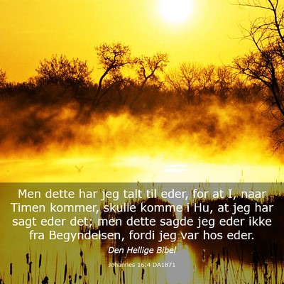 Picture 03 - Johannes 16:4 DA1871 - Men dette har jeg talt til eder, for at I, naar - Bible Verse Picture