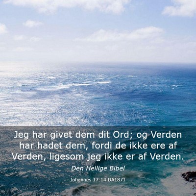 Picture 03 - Johannes 17:14 DA1871 - Jeg har givet dem dit Ord; og Verden har hadet - Bible Verse Picture