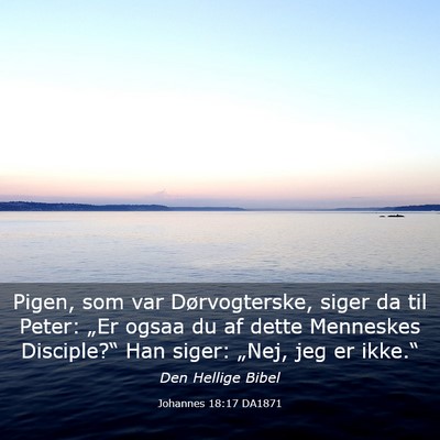 Picture 03 - Johannes 18:17 DA1871 - Pigen, som var Dørvogterske, siger da til Peter: - Bible Verse Picture