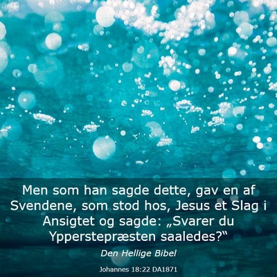 Picture 03 - Johannes 18:22 DA1871 - Men som han sagde dette, gav en af Svendene, som - Bible Verse Picture