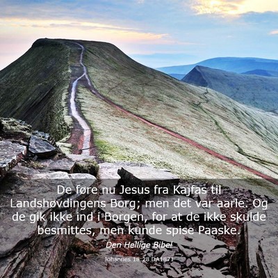 Picture 03 - Johannes 18:28 DA1871 - De føre nu Jesus fra Kajfas til Landshøvdingens - Bible Verse Picture