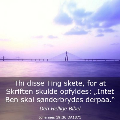Picture 03 - Johannes 19:36 DA1871 - Thi disse Ting skete, for at Skriften skulde - Bible Verse Picture