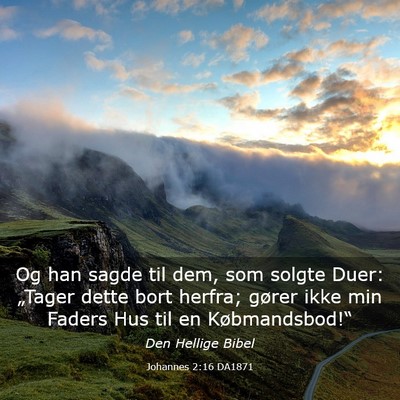 Picture 03 - Johannes 2:16 DA1871 - Og han sagde til dem, som solgte Duer: „Tager - Bible Verse Picture