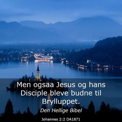 Picture 03 - Johannes 2:2 DA1871 - Men ogsaa Jesus og hans Disciple bleve budne til - Bible Verse Picture