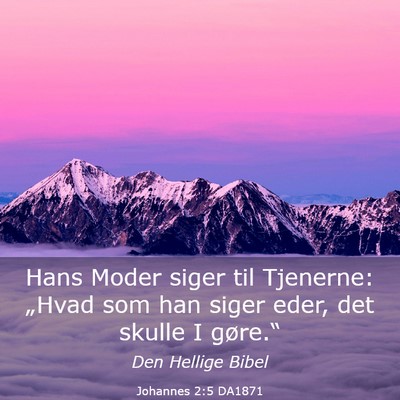 Picture 03 - Johannes 2:5 DA1871 - Hans Moder siger til Tjenerne: „Hvad som han - Bible Verse Picture