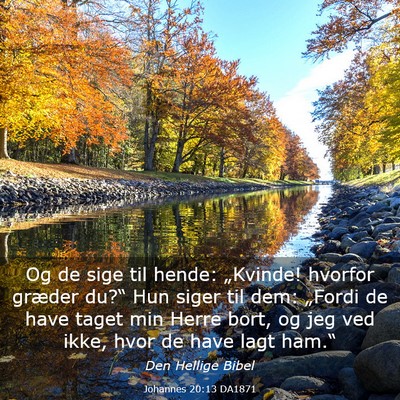 Picture 03 - Johannes 20:13 DA1871 - Og de sige til hende: „Kvinde! hvorfor græder - Bible Verse Picture