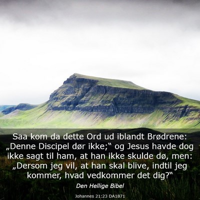 Picture 03 - Johannes 21:23 DA1871 - Saa kom da dette Ord ud iblandt Brødrene: - Bible Verse Picture
