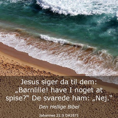 Picture 03 - Johannes 21:5 DA1871 - Jesus siger da til dem: „Børnlille! have I - Bible Verse Picture