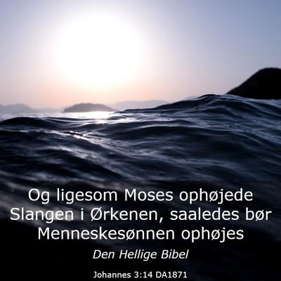 Picture 03 - Johannes 3:14 DA1871 - Og ligesom Moses ophøjede Slangen i Ørkenen, - Bible Verse Picture