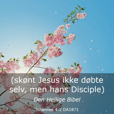 Picture 03 - Johannes 4:2 DA1871 - (skønt Jesus ikke døbte selv, men hans - Bible Verse Picture