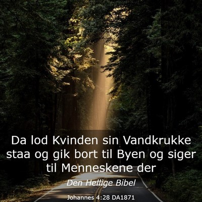 Picture 03 - Johannes 4:28 DA1871 - Da lod Kvinden sin Vandkrukke staa og gik bort - Bible Verse Picture