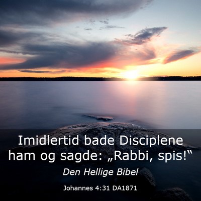 Picture 03 - Johannes 4:31 DA1871 - Imidlertid bade Disciplene ham og sagde: - Bible Verse Picture