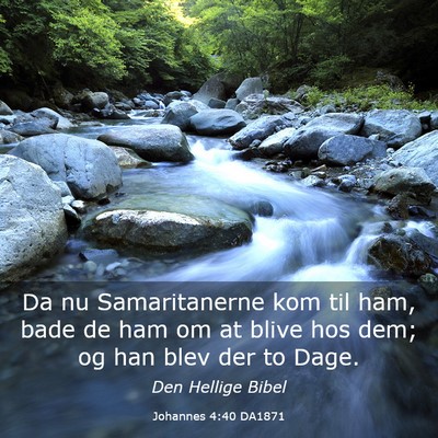 Picture 03 - Johannes 4:40 DA1871 - Da nu Samaritanerne kom til ham, bade de ham om - Bible Verse Picture