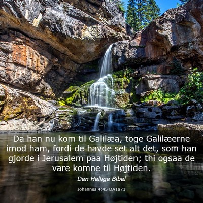 Picture 03 - Johannes 4:45 DA1871 - Da han nu kom til Galilæa, toge Galilæerne imod - Bible Verse Picture