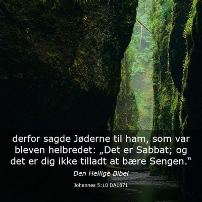 Picture 03 - Johannes 5:10 DA1871 - derfor sagde Jøderne til ham, som var bleven - Bible Verse Picture