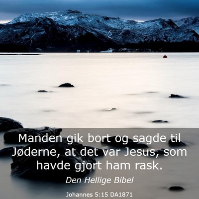 Picture 03 - Johannes 5:15 DA1871 - Manden gik bort og sagde til Jøderne, at det var - Bible Verse Picture