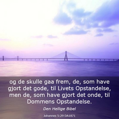Picture 03 - Johannes 5:29 DA1871 - og de skulle gaa frem, de, som have gjort det - Bible Verse Picture