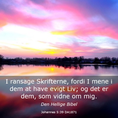Picture 03 - Johannes 5:39 DA1871 - I ransage Skrifterne, fordi I mene i dem at have - Bible Verse Picture