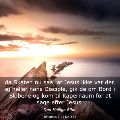 Picture 03 - Johannes 6:24 DA1871 - da Skaren nu saa, at Jesus ikke var der, ej - Bible Verse Picture