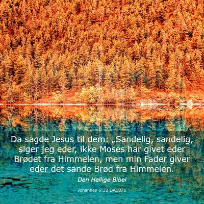 Picture 03 - Johannes 6:32 DA1871 - Da sagde Jesus til dem: „Sandelig, sandelig, - Bible Verse Picture