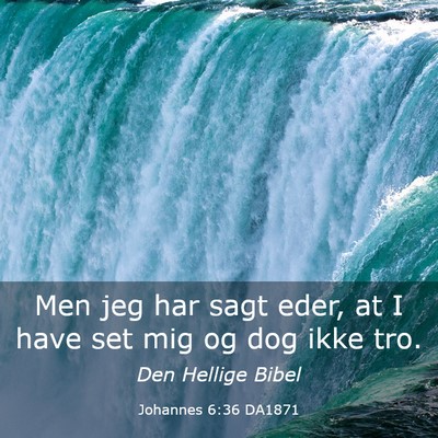 Picture 03 - Johannes 6:36 DA1871 - Men jeg har sagt eder, at I have set mig og dog - Bible Verse Picture