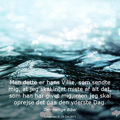 Picture 03 - Johannes 6:39 DA1871 - Men dette er hans Villie, som sendte mig, at jeg - Bible Verse Picture