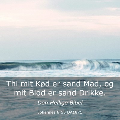 Picture 03 - Johannes 6:55 DA1871 - Thi mit Kød er sand Mad, og mit Blod er sand - Bible Verse Picture
