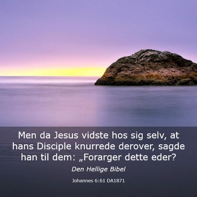 Picture 03 - Johannes 6:61 DA1871 - Men da Jesus vidste hos sig selv, at hans - Bible Verse Picture