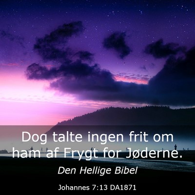 Picture 03 - Johannes 7:13 DA1871 - Dog talte ingen frit om ham af Frygt for - Bible Verse Picture