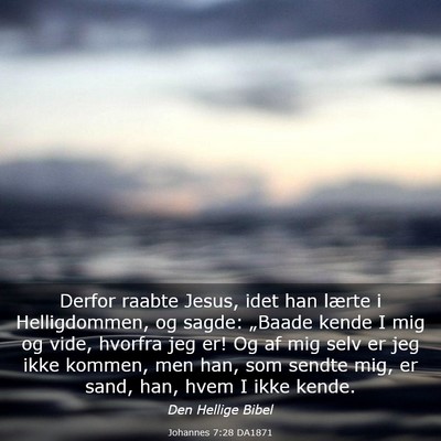 Picture 03 - Johannes 7:28 DA1871 - Derfor raabte Jesus, idet han lærte i - Bible Verse Picture