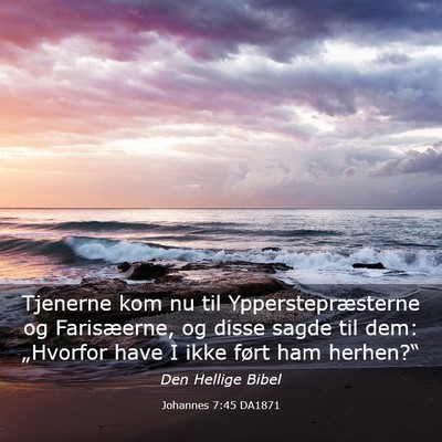 Picture 03 - Johannes 7:45 DA1871 - Tjenerne kom nu til Ypperstepræsterne og - Bible Verse Picture