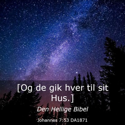Picture 03 - Johannes 7:53 DA1871 - [Og de gik hver til sit - Bible Verse Picture