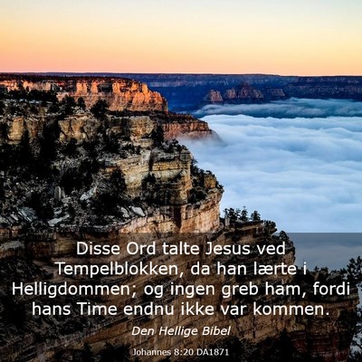 Picture 03 - Johannes 8:20 DA1871 - Disse Ord talte Jesus ved Tempelblokken, da han - Bible Verse Picture